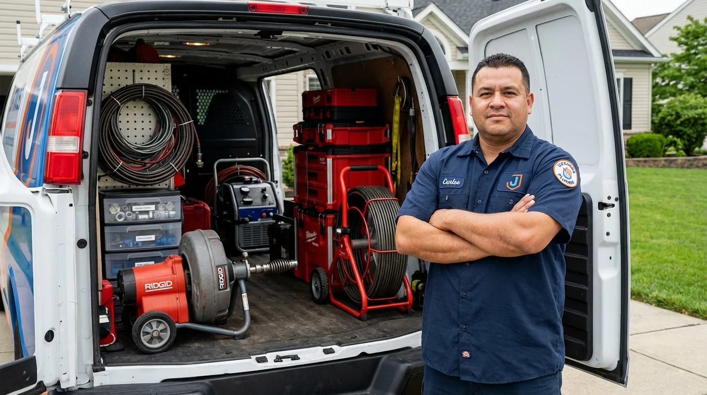 Professional drain cleaning equipment and Johns Plumbing LLC plumber in Summerdale