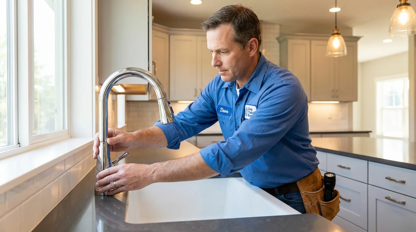Kitchen faucet installation by Johns Plumbing LLC in Summerdale