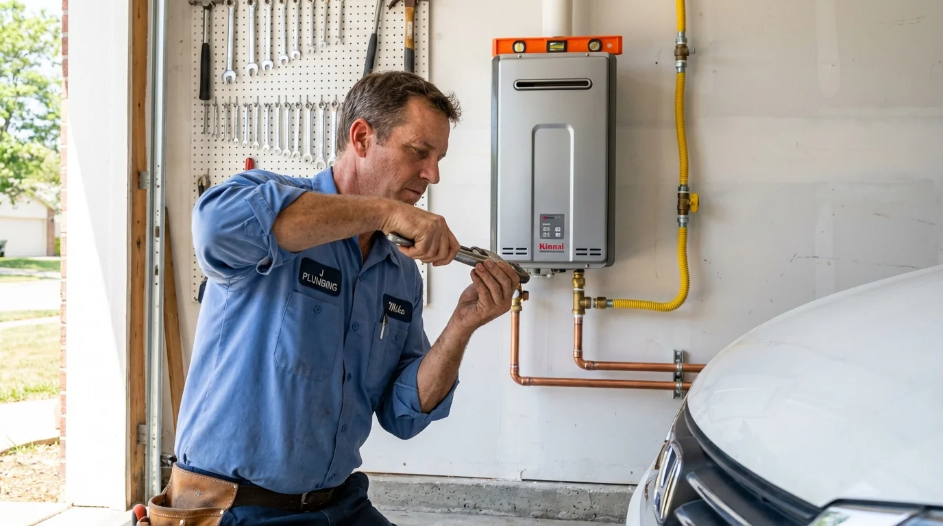 Tankless water heater installation by a Johns Plumbing LLC plumber in Summerdale